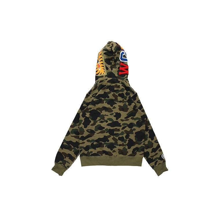 BAPE A Bathing Ape Camo Shark Full Zip Hoodie 'Olive Green' Men's 1E80-115-022