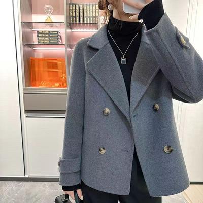 Wool Coat Women's Double-sided Wool Small Short Handmade Autumn and Winter Coat Loose