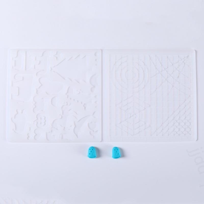 3D Baskı Kalemi Silikon Mat Kendin Yap 2 Parmak Koruyucu ile Şablon Çizim Aracı Silikon Ped Çocuklar Yetişkinler İçin Çizim Araçları