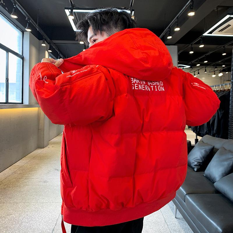 Nová pánská volná krátká bunda s bílým kachním peřím, módní značka