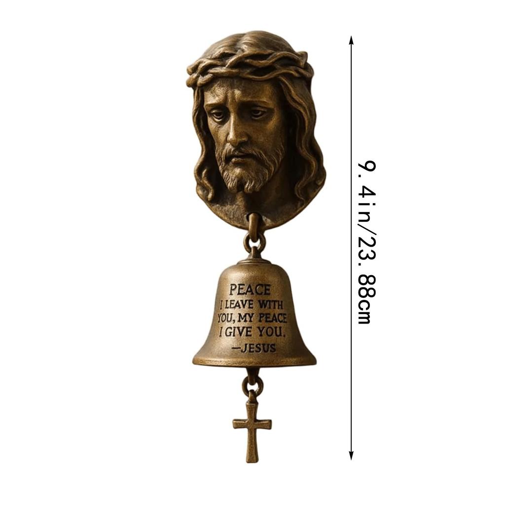 Vintage Jesus Virgin Mary Statue Doorbell Christian Religious Home Decor Bronze Church Gift Inspirational Bible Verse Door Chime
