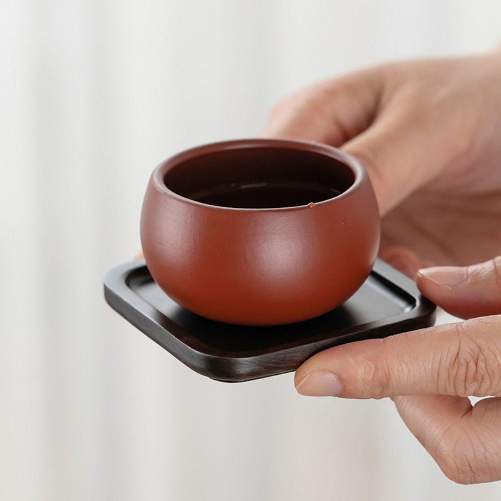 High-End Black Sandalwood Coaster Heat Insulation Heat Resistant Cup Mat Tea Ceremony Accessories Tea Tray Dining Table