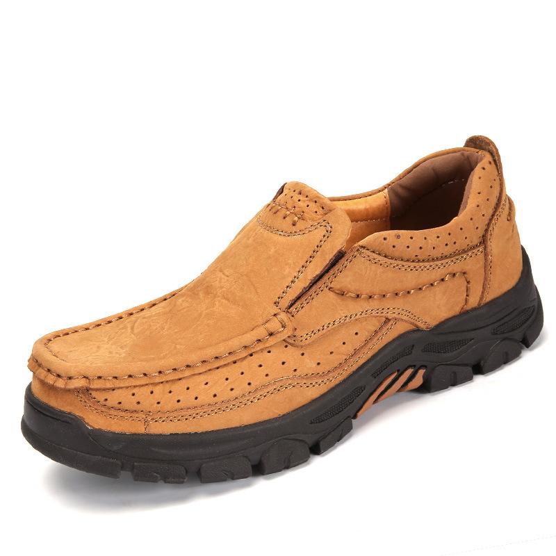 Men's Shoes Autumn and Winter New Genuine Leather Shoes Outdoor Matte Leather Sports Casual Platform Leather Shoes