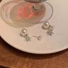 Autumn and winter Korean sweet zircon snowflake pearl earrings, stud earrings, exquisite earrings for women