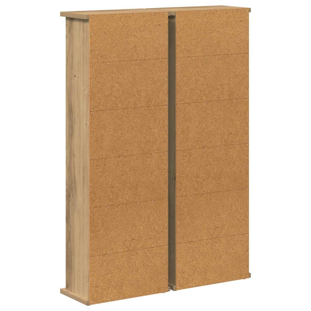 CD Rack 2 Pcs. Artisan Oak 60 x 17 x 92 cm Engineered Wood