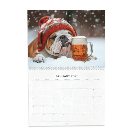 2026 Bull Dogs And Beer Wall Calendar Jan. 2026 - Dec. 2026 12-Month Calendar