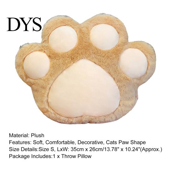 Bed Pillow Throw with Hole High Resilience Cartoon Animal Winter Indoor Cute Cats Paw Warm Hands for Daily Use Plush