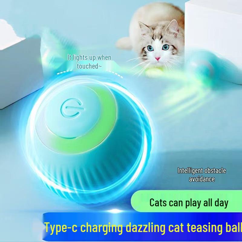 Zabawka dla kota - Kulka tocząca się ładowana przez USB - Samodzielna zabawa i ulga w nudzie