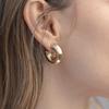 Gold Color Stainless Steel Hoop Earrings For Women Ear Drop Stud