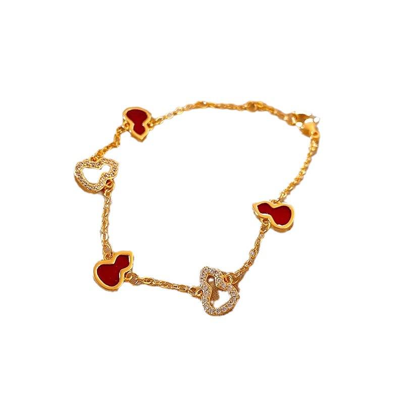 Elegant Zircon Gourd Patchwork Bracelet - Versatile Light Luxury Accessory