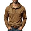 Men Outdoor Long Sleeve Multiple Pockets Drawstring Hooded Sweatshirt