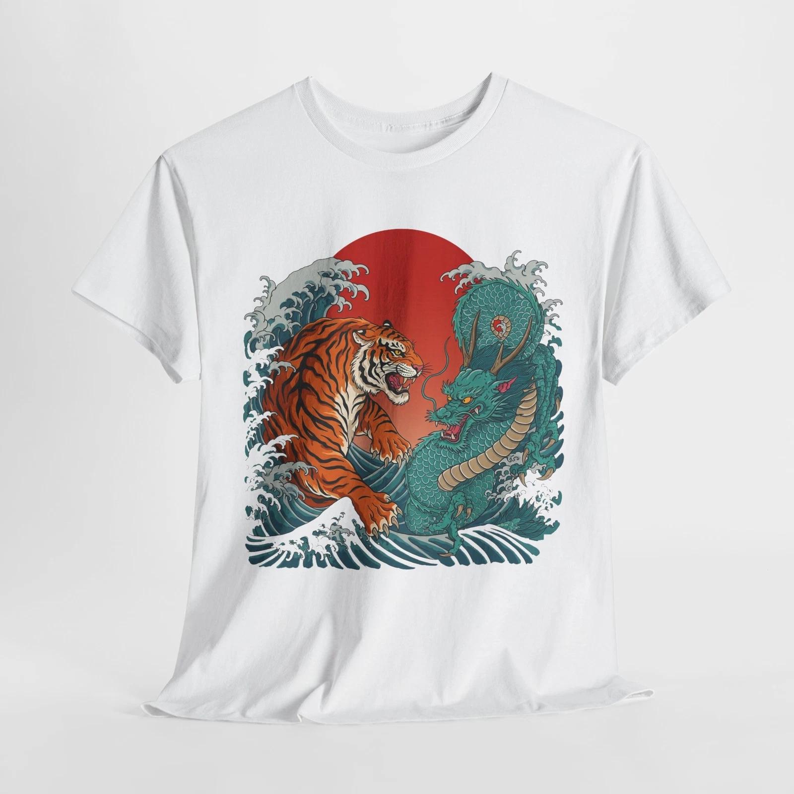 TIGER FIGHTING DRAGON JAPANESE T-SHIRT | DRAGON JAPANESE Shirt 4XL