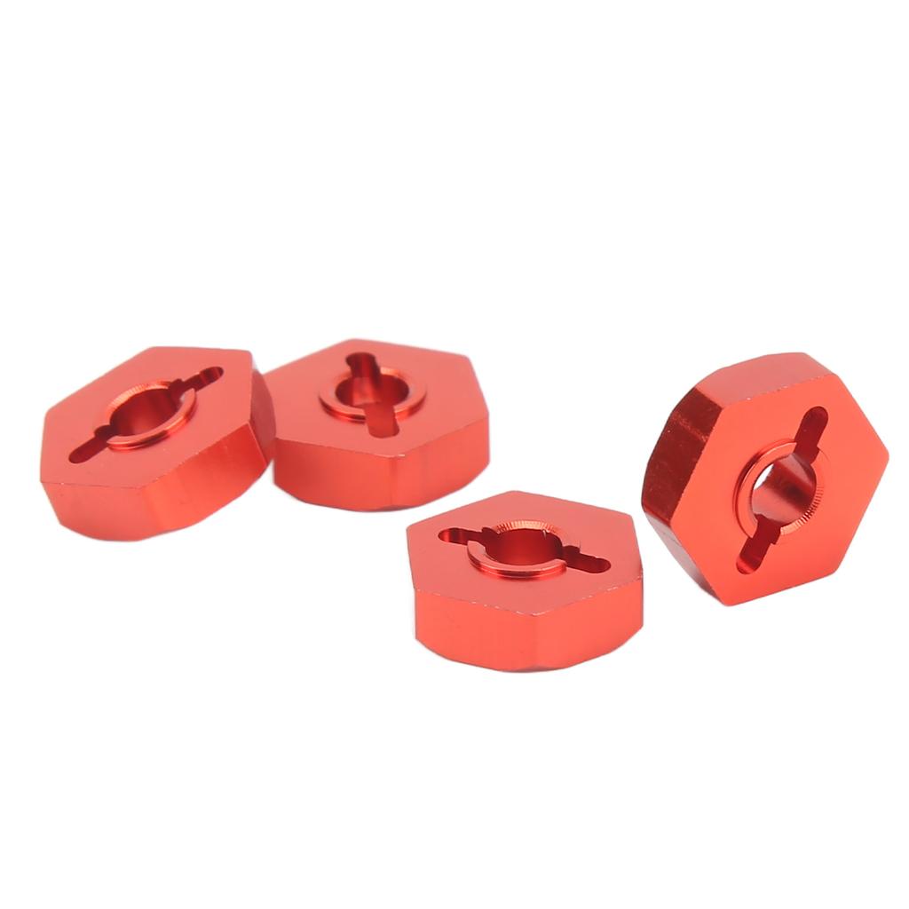 4 PCS RC Wheel Hex Hub Adapter Aluminum Alloy RC Hex Coupler Parts for Traxxas E Revo 1 16 RC Car Red