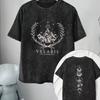 T-shirt Nera Lavata Grunge Estetica Vintage Estiva Top Grafico Uomo Donna Vestibilità Larga Girocollo Manica Corta