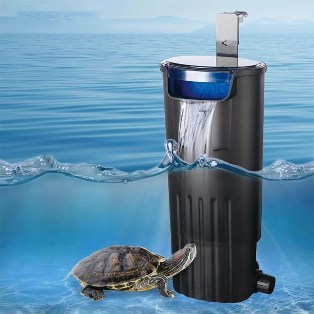 Aquarium Schildkrötenbecken Filter Niedriger Wasserstand Kleiner Fischtank Wasserfall-Typ 5W Leiser Eingebauter Filter Wasserpumpe