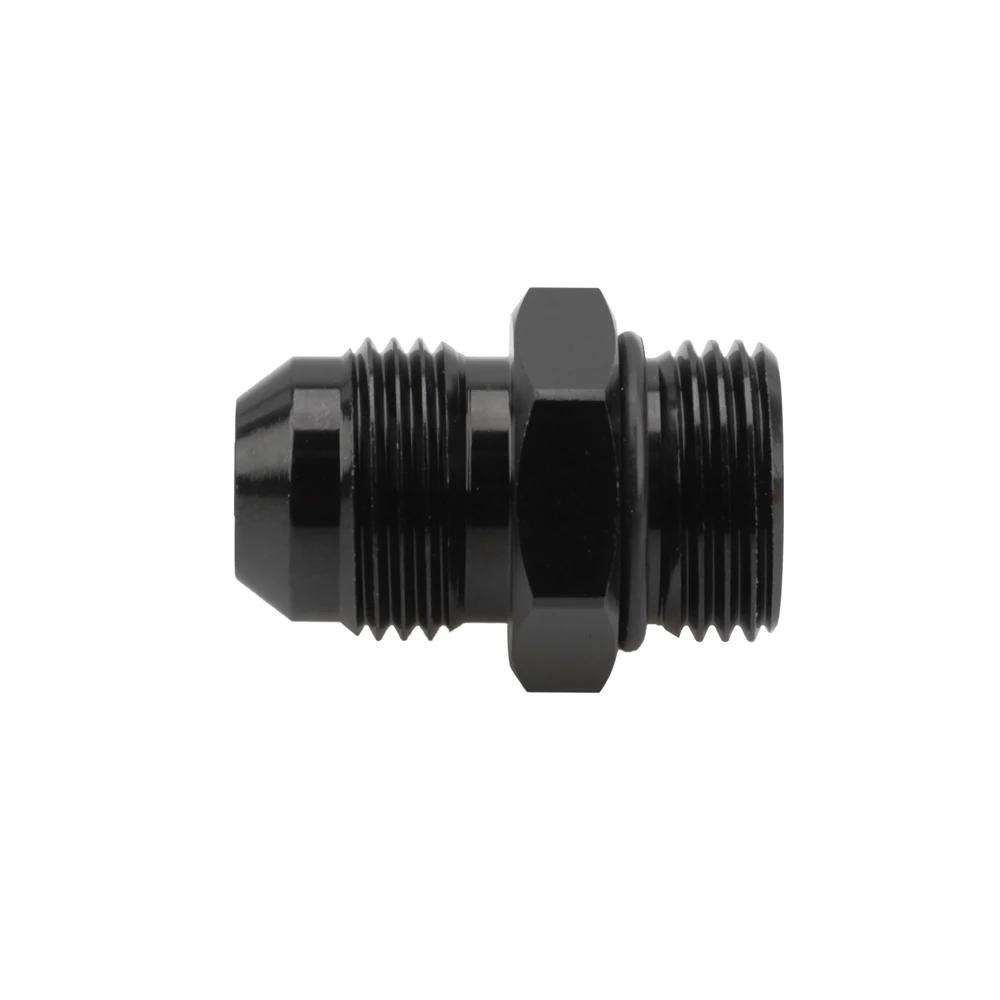 Male Adapter AN6 6AN Fitting Black ORB-6 /-10 /-10 O-ring Boss to AN8 8AN AN1010/ 6061-T6 aluminum  Flare fiting Car Accessories