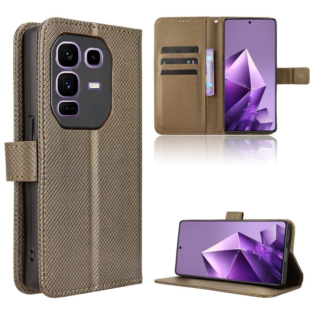 For Infinix Note 50 Pro+ 5G Leather Wallet Case with Strap Diamond Texture Phone Cover