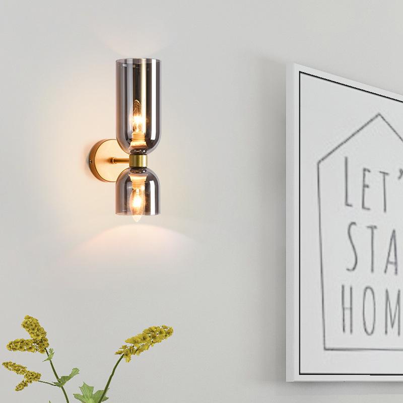 Lan Chen Nordic Double-Head Glass Wall Lamp for Living Room or Hallway
