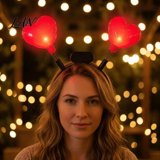One-button Switch Hairband LED Star Headband with Spring, Light Up Wobble Hair Hoop Shape for Party Concert, Glowing Festival Prop Kids Adults,