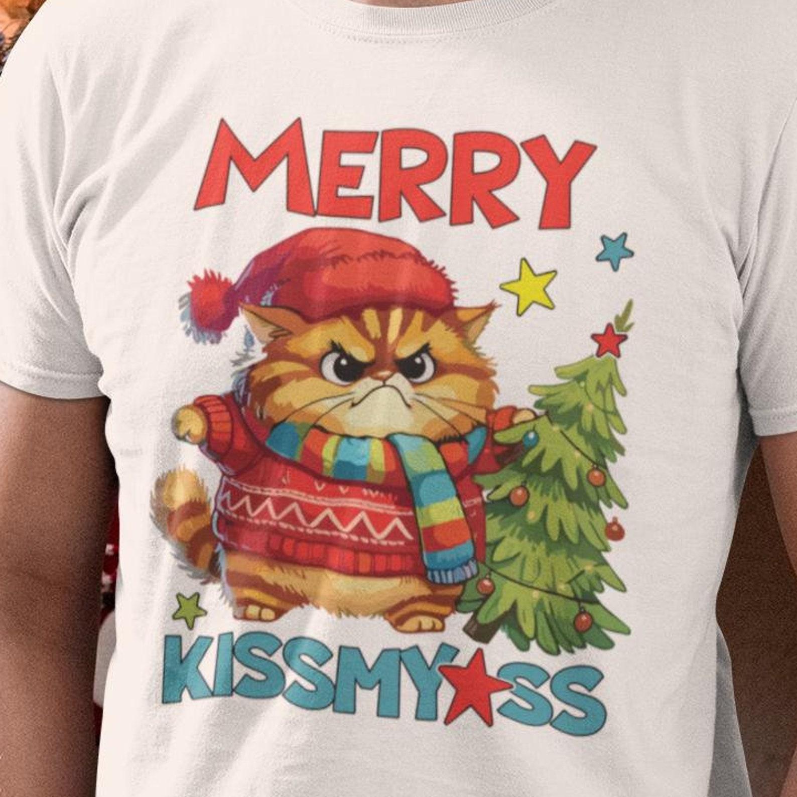 Grumpy Cat Christmas T-Shirt – Funny Holiday Tee L
