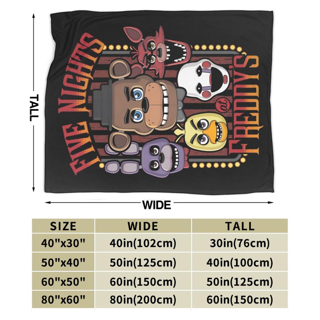 FNAF At Freddys Blanket Fleece Spring Autumn Multi-function Ultra-Soft Throw Blanket for Sofa Travel Bedding Throws