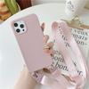 Crossbody Lanyard Matte Silicone Soft Case For iPhone 15 Pro Max 14 13 12 11 XR XS X 7 8 Plus Necklace Strap Shockproof Cover