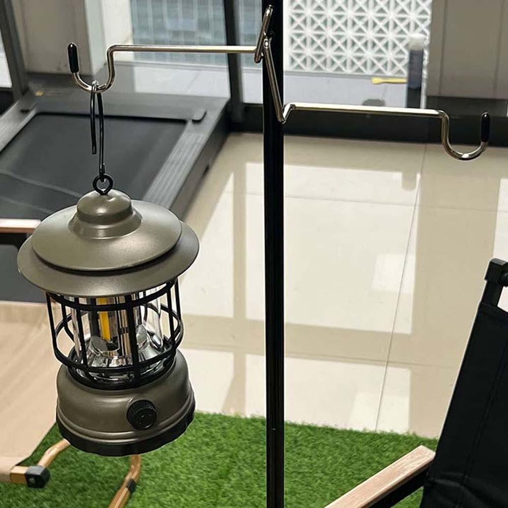 Adjustable Folding Lamp Stand Polyester Portable Lantern Holder Camping Lamp Rod  Yard