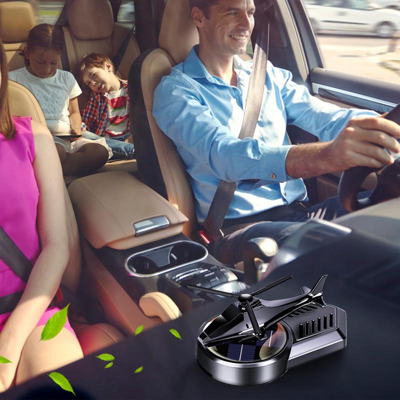 Solar Fragrance Car Air Freshener Helicopter Solar Power Rotating Propeller Aroma Diffuser Dashboard Perfume Auto Aromatherapy