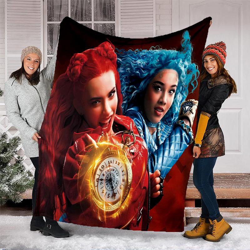 1pc Descendants The Rise of Red2 Theme Blanket - Digital Print, Polyester, Cozy for All Seasons, Perfect for Outdoor, Camping, and Travel