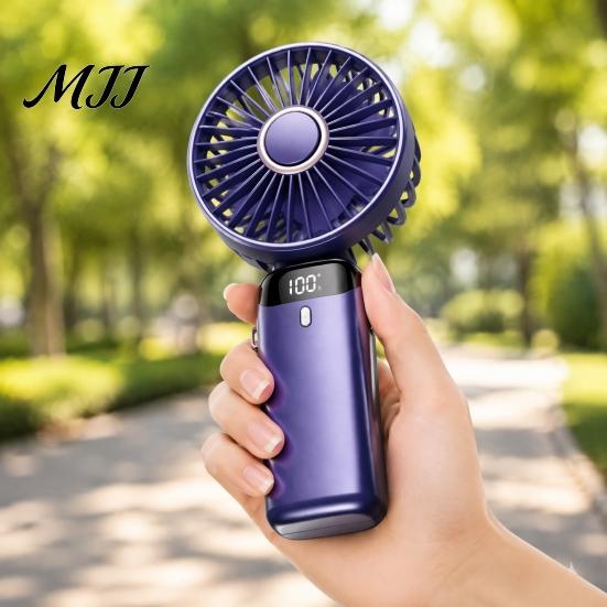 Handheld Fan for Travel Foldable Fan, Rechargeable USB Mini Desk with 5 Speed, Personal LED Display, Portable Cooling Home Office Battery