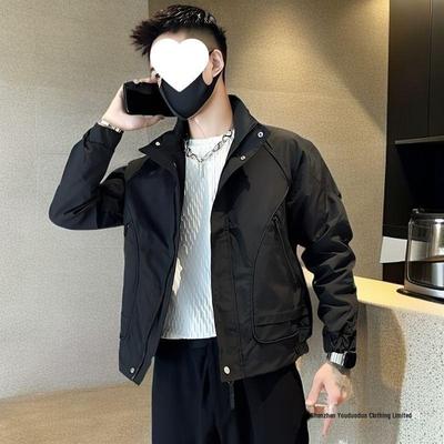 Frühling/Herbst 2025 Herren Freizeit Stehkragen Koreanischer Stil Trendige Winddichte Arbeitsjacke