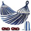 2-person Hanging Hammock 275 X 155 Cm – Fade-resistant Fabric, Wooden Bar, Load 250 Kg, Carrying Bag