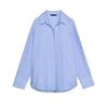 Spring and Summer Women's Clothing Asymmetric Hem Cotton Blend Long Sleeves Lapel Casual Oxford Shirt 8741049