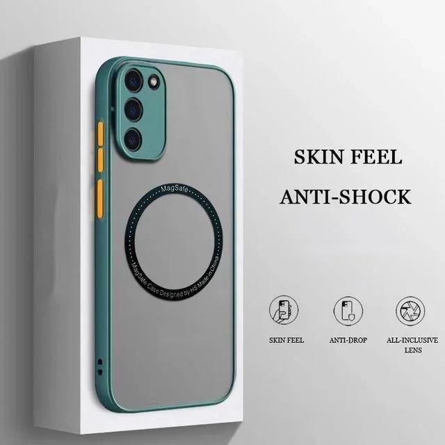 Matte Hülle Samsung Galaxy S24 S23 S22 Ultra Plus S21 S20 FE Für Magsafe Magnetic Charge Bumper Kameraschutz Cover funda