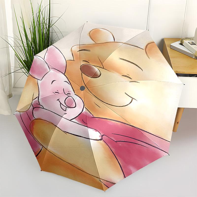 

Winnie the Pooh, Piglet Themed Automatic Opening and Closing Umbrella, Brightly Colored 8-rib Portable Umbrella, Suitable for Men and Women,