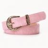 New Vintage Carved Button Women's Belt, Fashionable Versatile Jeans, High-end Belt for Women