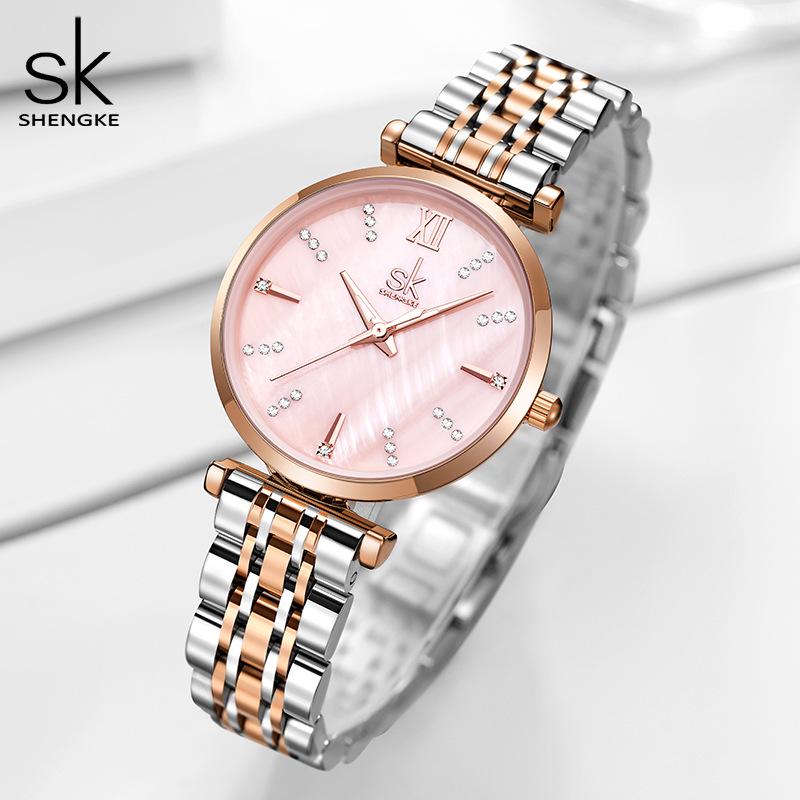 SK Women's Starry Sky Luxury Waterproof Steel Band Watch - Model 0182