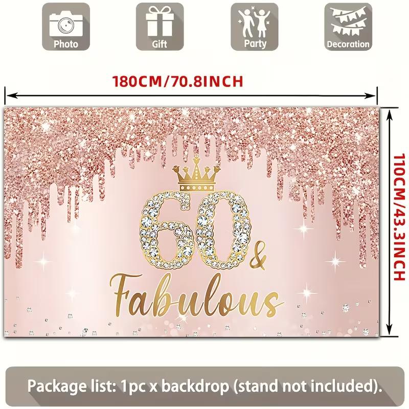 2D Diamond Crown 60 Fabulous 60th Birthday Party Background