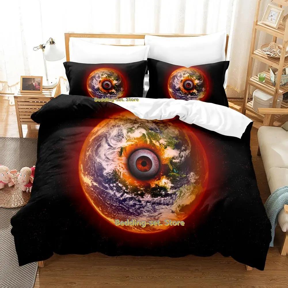 Hip Hop Weltenfresser Galaxie Auge Aquarell Künstlerisches Auge Bettwäscheset Cartoon Anime dreiteiliges Set Erwachsener Kind Schlafzimmer Bettbezugset