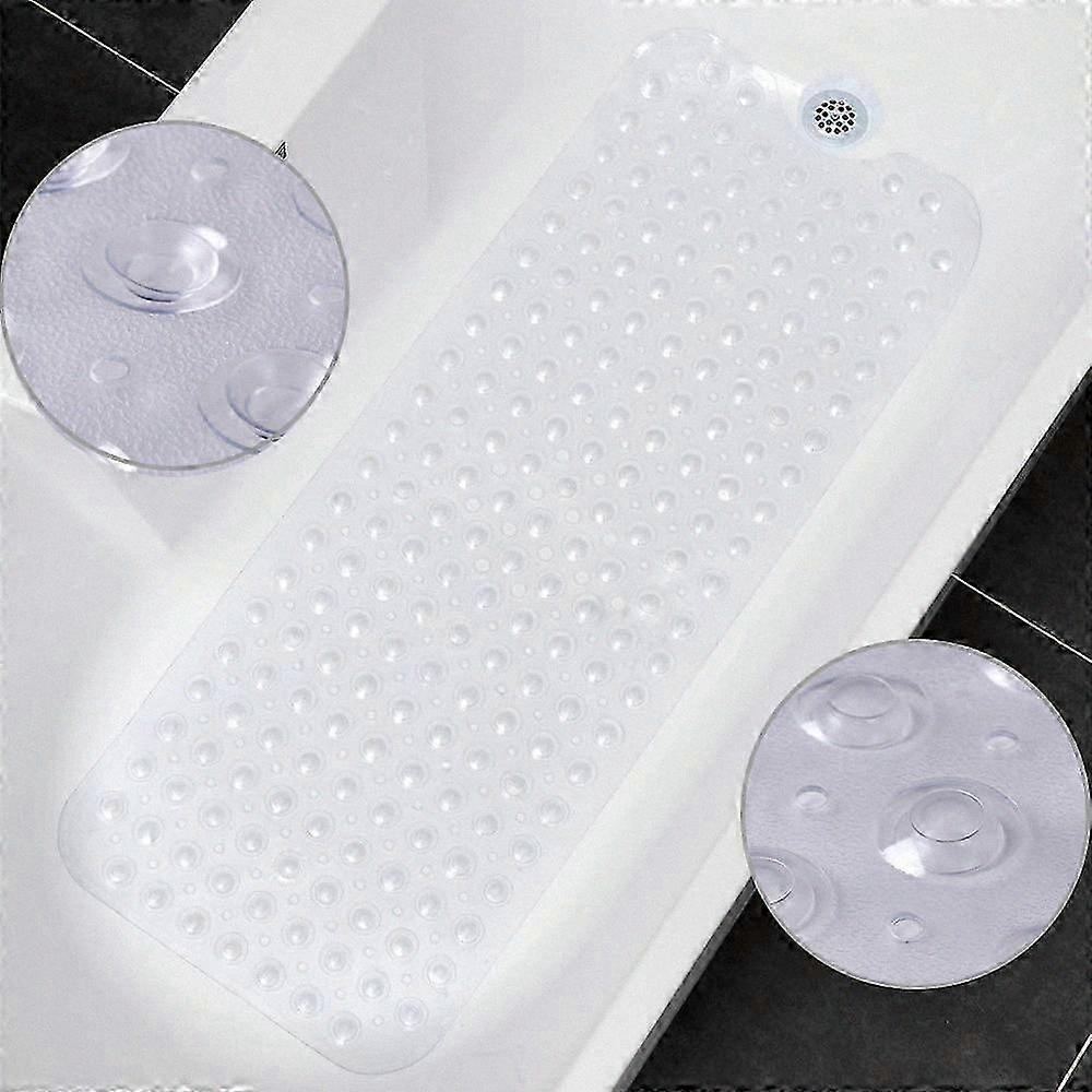 Extra Long Non-Slip Bath Mat with 200 Suction Cups, 40.5 X 101cm, Transparent Clear Shower Mat for Bathtub Safety