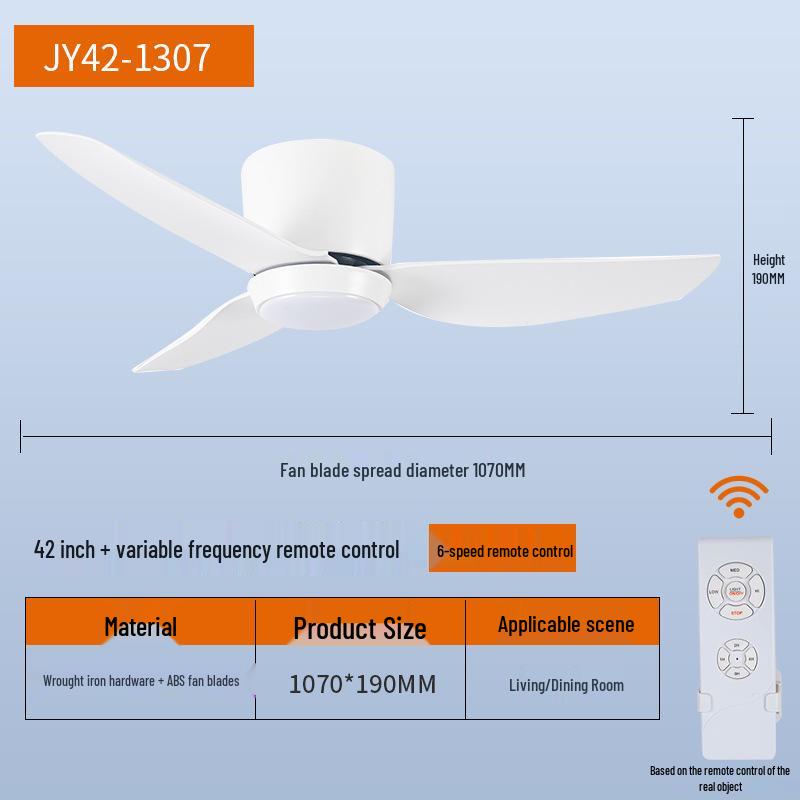 Nordic Minimalist LED Ceiling Fan with Remote Control for Living Room, Study, or Restaurant