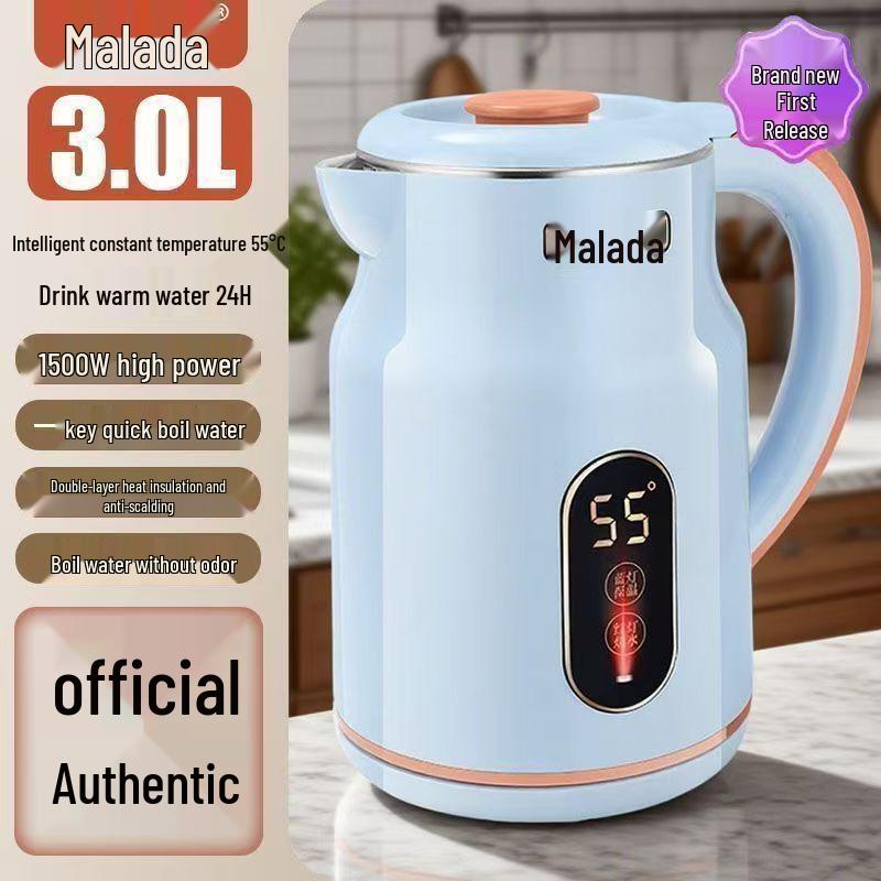 Wanlida Smart Electric Kettle - 304 Stainless Steel, Large Capacity, Home Use, Keep Warm Feature, Boiling Water Heater