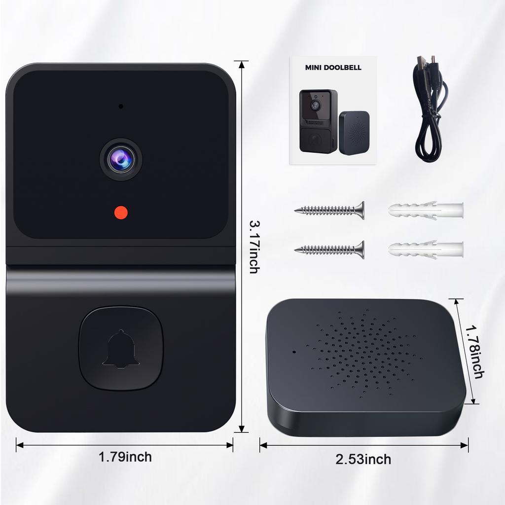 Z30 WiFi IP Video Doorbell Wireless Night Vision Door Phone Camera Two-Way Audio Intercom Visual Home Security Monitor DoorcameraAA