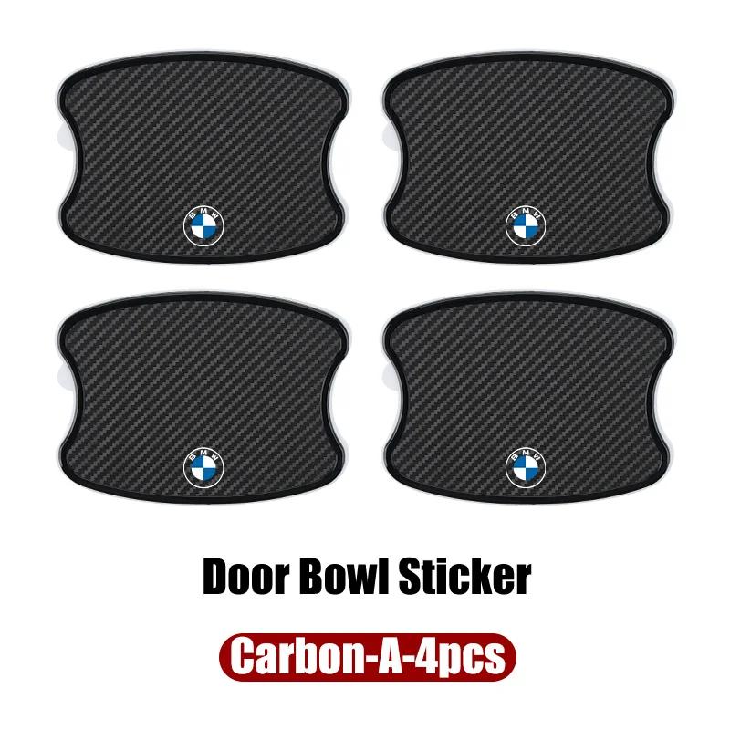 Car Sticker 2025 Hot 4PCS Car Door Handle Bowl Scratch Protector Carbon Fiber Stickers Anti Collision For BMW E46 E90 E60 F30 F1