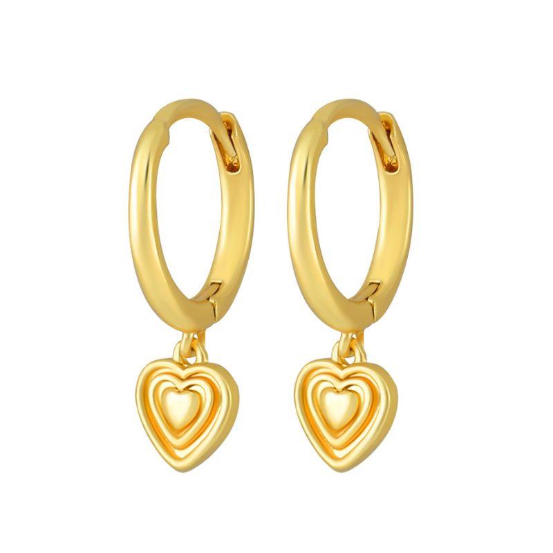 925 Silver Needle Square Pendant Hoop Earrings Vintage Gold Earrings For Women Shell Pendant Earring Fashion Jewelry Accessories