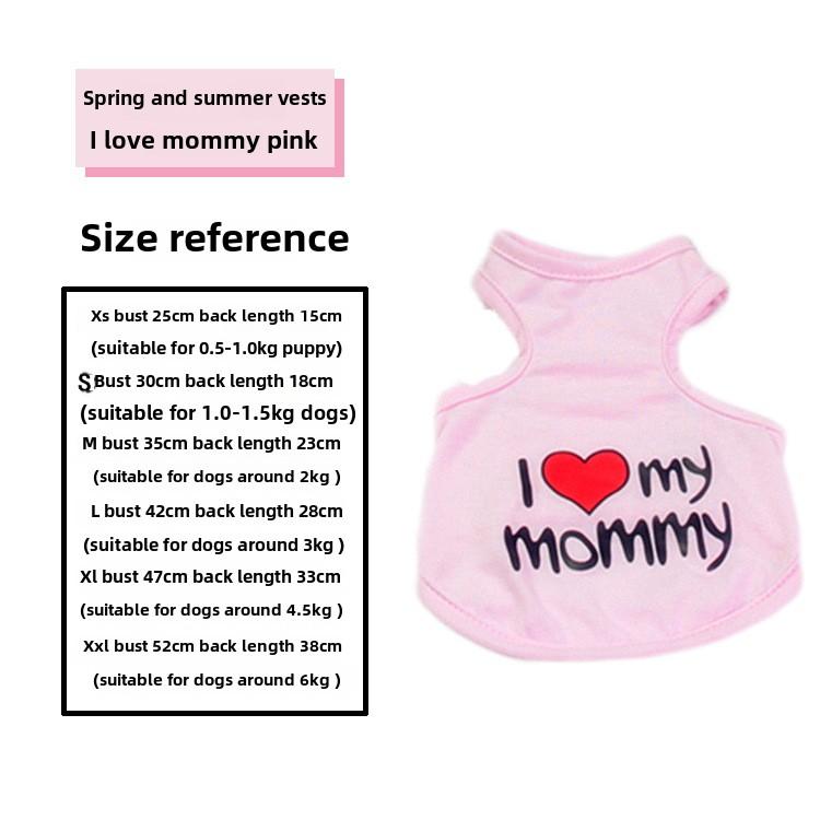 

Жилет для питомцев весна-лето, жилет I Love Mommy, жилет для питомцев в виде медвежонка-померанца S
