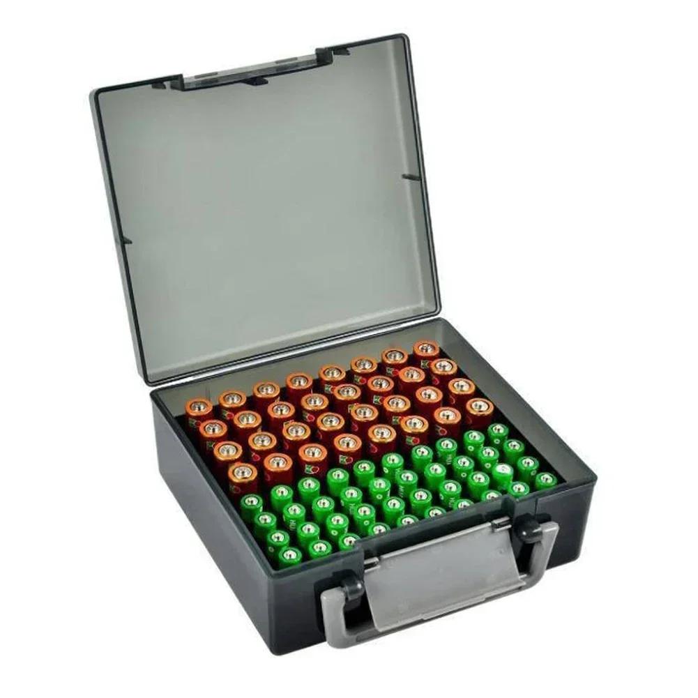 72 Slots Battery Storage Organizer Holder Holds AA AAA Batteries Battery Box Case Garage Container Home Organization Dispenser