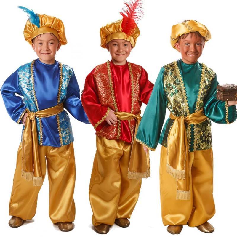 Kostým Aladina pro děti z polyesterové látky pro jevištní představení a halloweenský cosplay