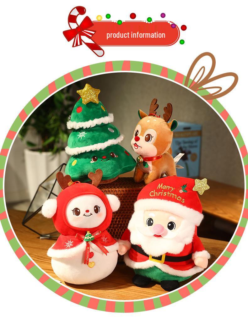Santa & Reindeer Plush Toy - Cute Christmas Eve Gift for Girls