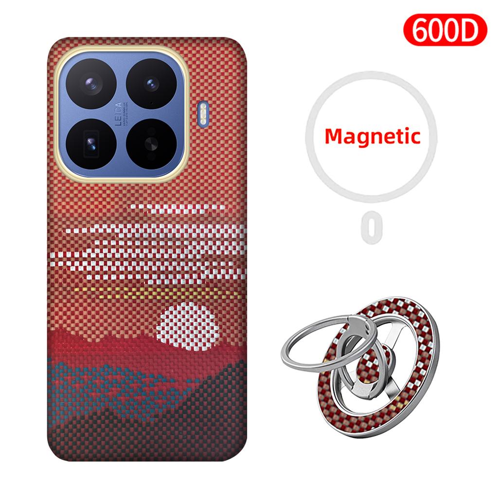 Per Xiaomi 17 T Pro/Xiaomi 17 T Custodia Tessuto Fibra Aramidica Kevlar Carbonio 600D 1500D Cover Rigida Sottile Magnetica Nera Sottile Leggera Rossa